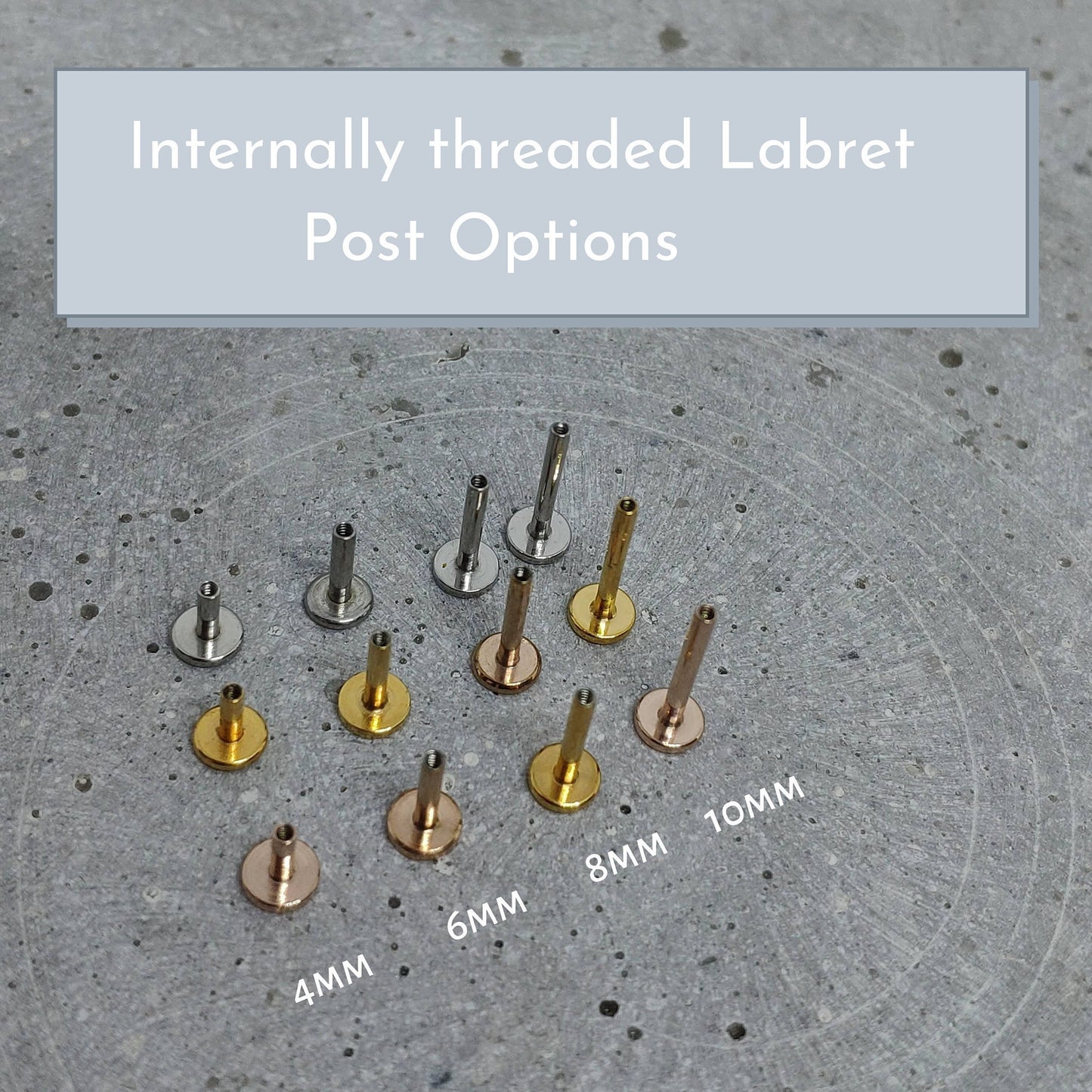 16G 316L Gold Tiny Ball Piercing1.5mm 2mm 2.5mm 3mm Piercing StudTragus Helix Cartilage Conch PiercingInternal threadFlat Back Labret