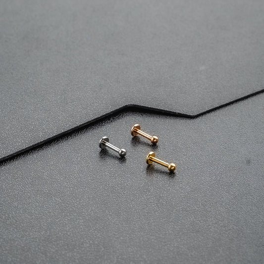 16G 316L Gold Tiny Ball Piercing1.5mm 2mm 2.5mm 3mm Piercing StudTragus Helix Cartilage Conch PiercingInternal threadFlat Back Labret